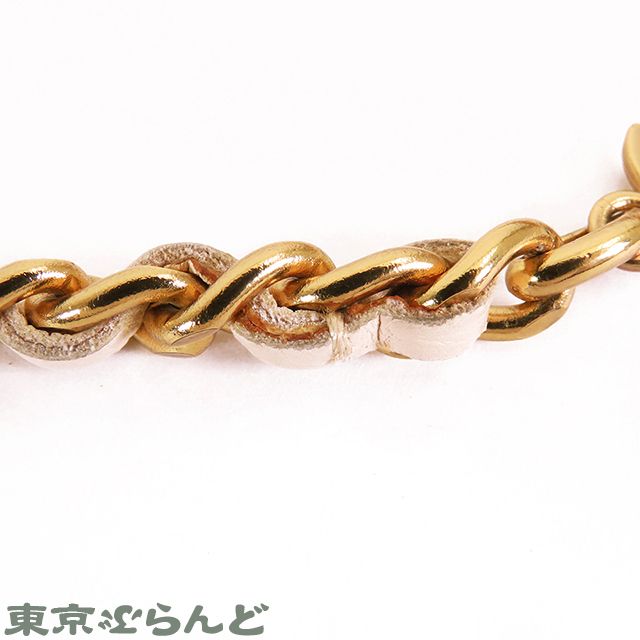 シャネル CHANEL チェーンベルト ベージュxゴールド メタル