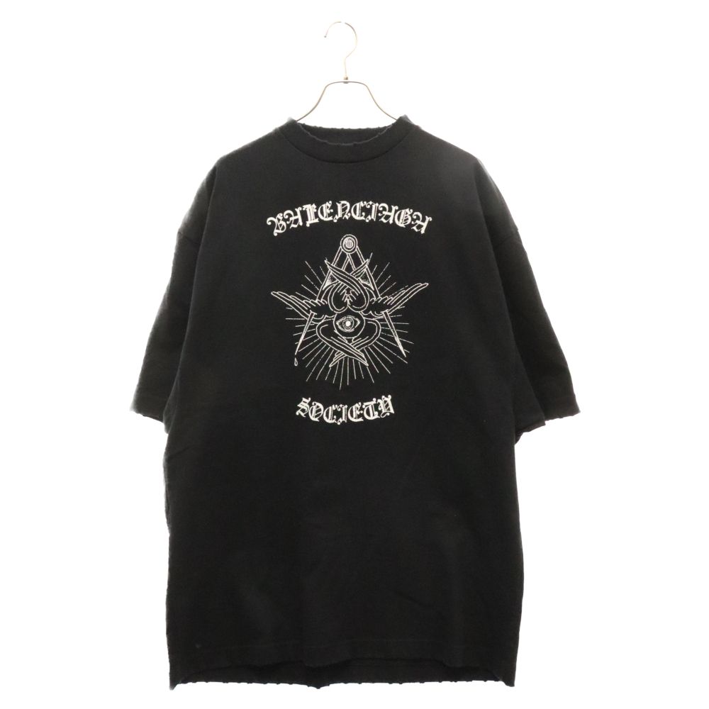 BALENCIAGA (バレンシアガ) 20AW FREE YOUR MIND ロゴプリント 半袖Tシャツ カットソー ブラック 641614  TJV78 - メルカリ