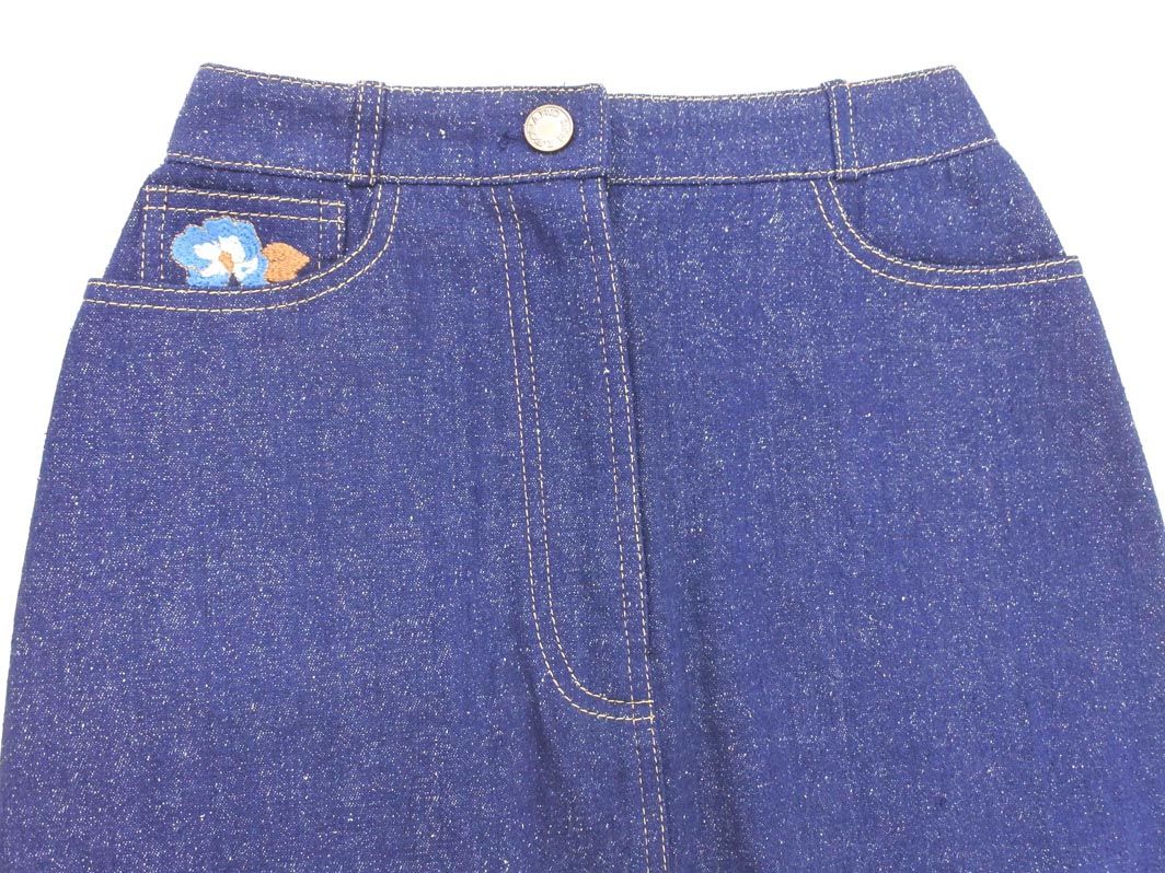 LEONARD レオナール シルク100% タイト デニムスカート size63