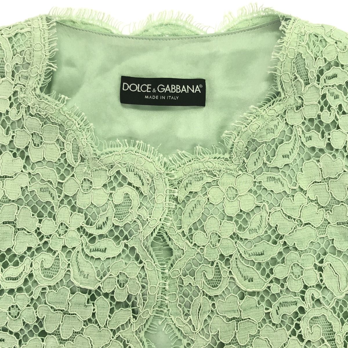 DOLCE&amp;GABBANA ドルチェ＆ガッバーナ フローラルレースセットアップスーツ  グリーン DOLCE&GABBANA ドルチェ＆ガッバーナ フローラルレースセットアップ