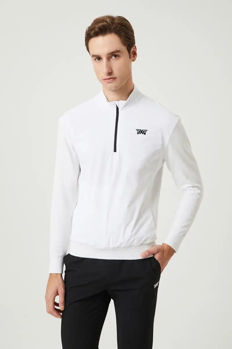 PXG メンズ ハーフジップアップ ハイブリッド ニット XL