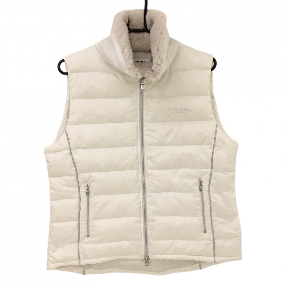 超美品】ミラショーン ダウンベスト 白 ネックボア ダウン90 