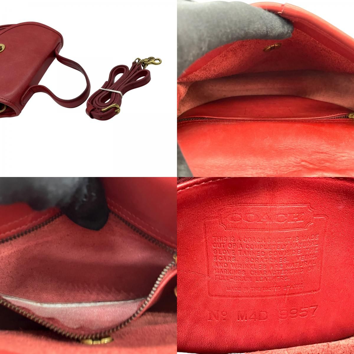 希少　コーチ　ショルダーバッグ　フリンジ　シボレザー　斜め掛け　ターンロック　赤 希少 コーチ ショルダーバッグ フリンジ シボレザー 斜め掛け