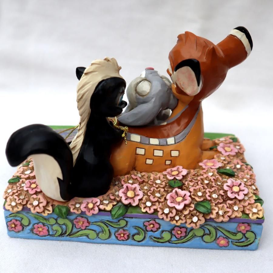 バンビ とんすけ フラワー 首振り　フィギュア Disney Traditions】バンビ＆とんすけ&フラワー | GUND, enesco