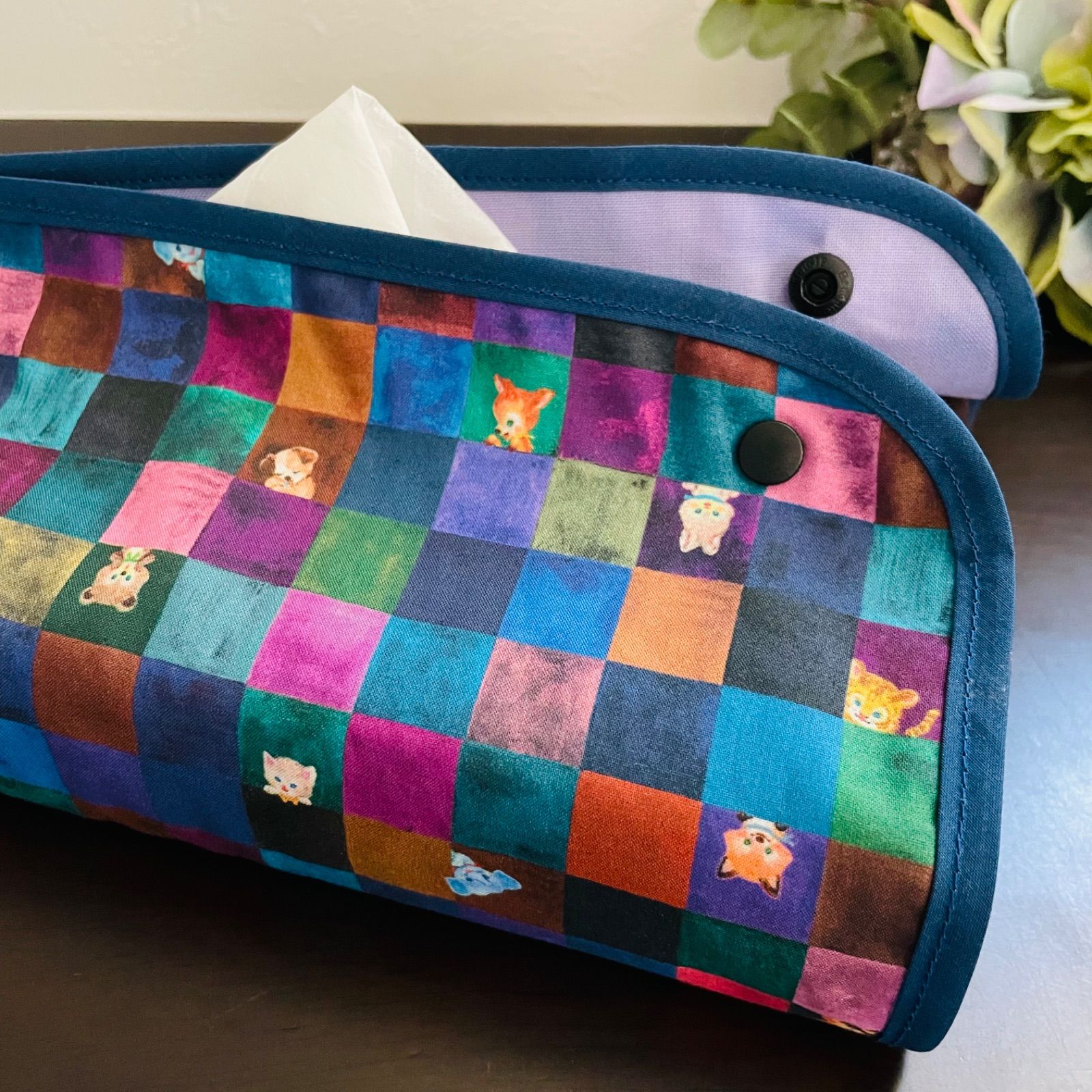 キューブキャンディ ネイビー ボックスティッシュカバー ユキエモン  