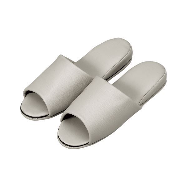  オーミケンシ 抗菌スリッパ 前開 10足 ホワイトグレー 10835357