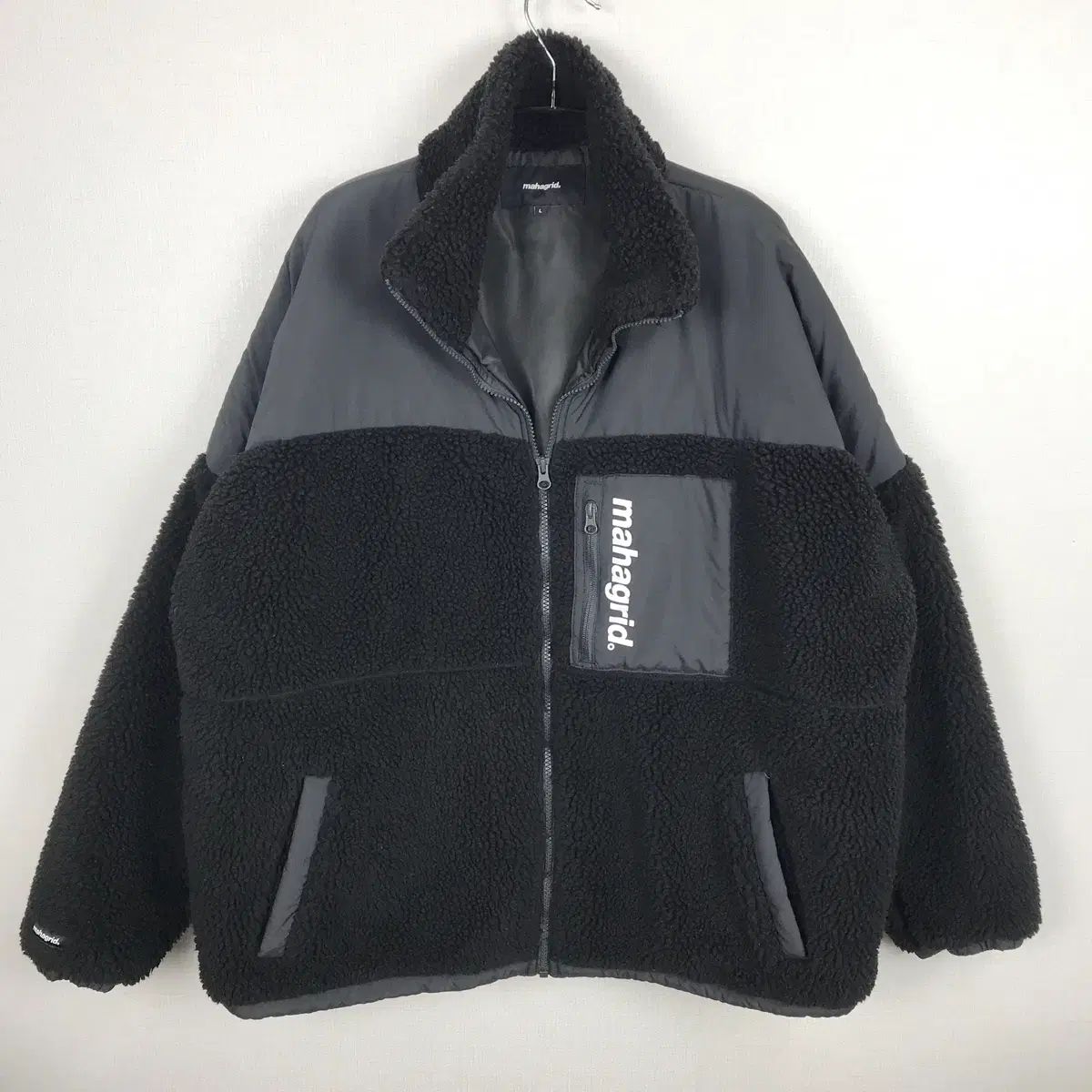 mahagrid/マハグリッド/ボアフリースジャケット ブラック Lサイズ