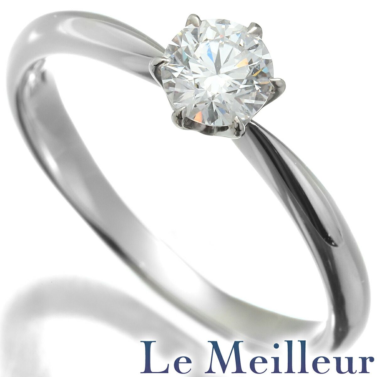 新品仕上済】 ダイヤモンド 0.388ct プラチナ Pt1000 ソリティアリング 