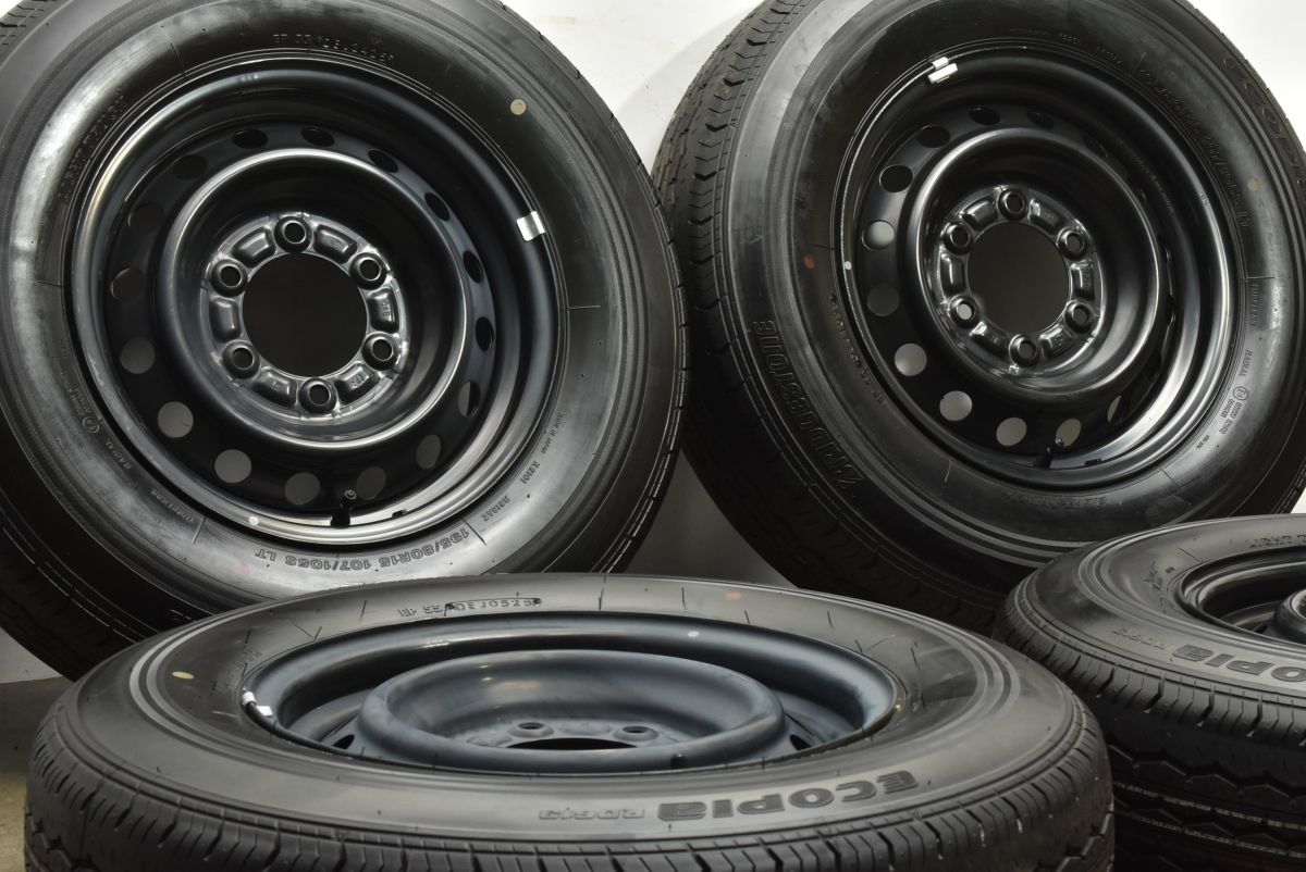 製 超バリ溝 トヨタ 200 ハイエース 純正 15in 6.5J 35 PCD139.7 ブリヂストン エコピア RD613 195|80R15 LT レジアスエース