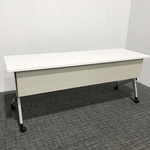 会議テーブル フラップ式 プラッテ 幕板付 W1800 内田洋行 ウチダ ピュアホワイト