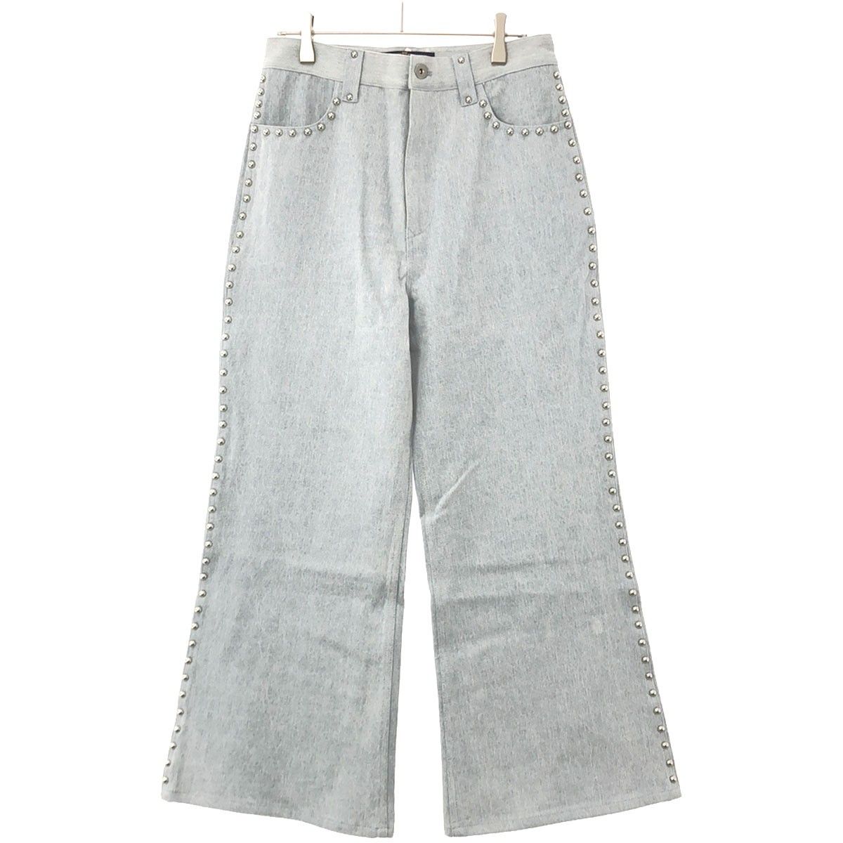 SHIKITARI シキタリ STUDDED DENIM PANTS スタッズデニムパンツ アイスブルー S SHIKITARI2022-06