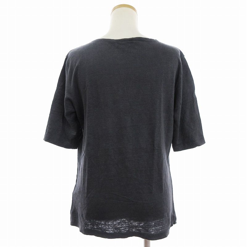 アニエスベー agnes b. リネン Tシャツ カットソー 半袖 ロゴ プリント 