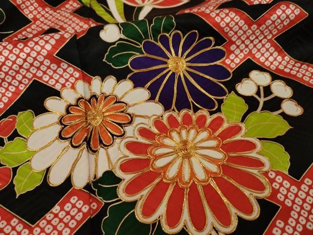 平和屋着物○豪華振袖・長襦袢(無双仕立て)セット 駒刺繍 吉祥花籬文  