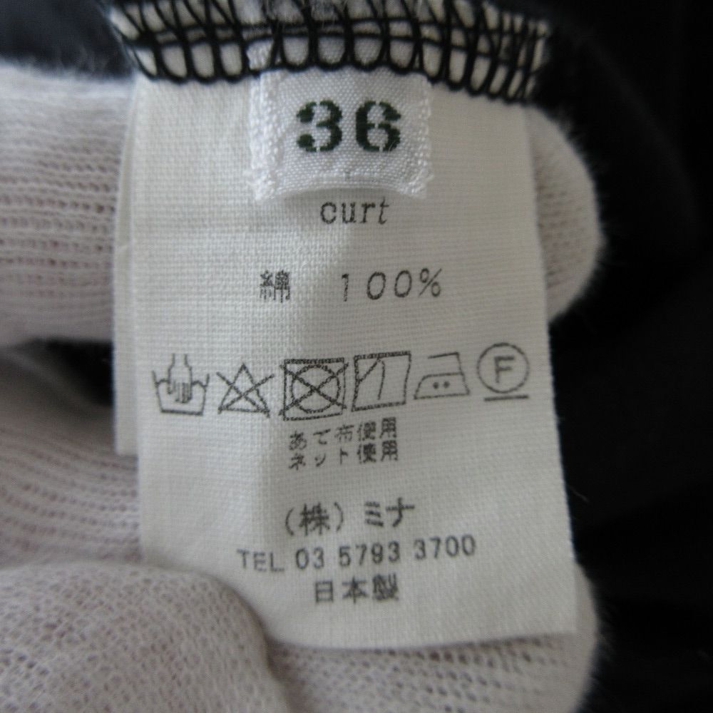 美品 mina perhonen ミナペルホネン Curt ちょうちょ刺繍 ポケット長袖Tシャツ カットソー 36 ブラック レディース 古着 中古 USED 美品 mina perhonen ミナペルホネン Curt ちょうちょ刺繍 ポケット長袖
