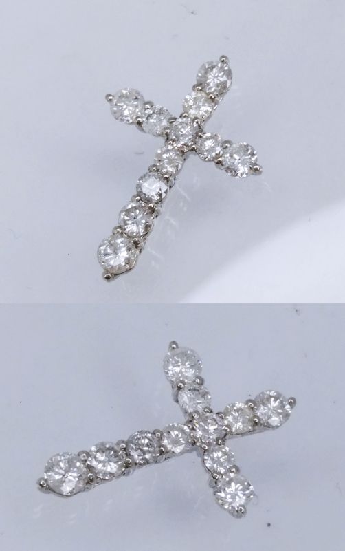 天然ダイヤモンド 計1.0ct プラチナ Pt900 十字架 クロス ペンダント - メルカリ