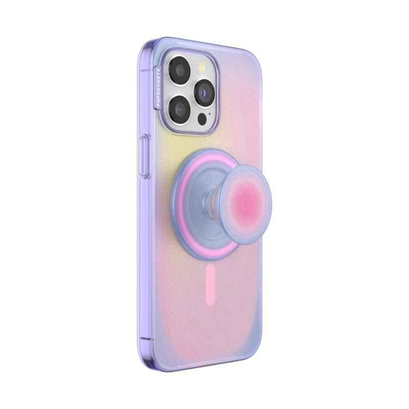 PopSockets Japan - ポップソケッツ ジャパン PopCase iPhone 15 ラウンドポップグリップ付き MagSafe対応 ワイヤレス充電対応 iPhone 15 Pro Max Aura
