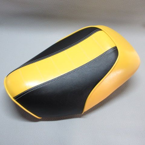 □【JOG 27V ペリカンジョグ】張替え済♪ カスタムシート 黒/黄色