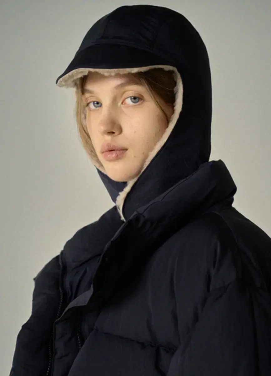 FACADE PATTERN ラムウール イヤーフラップ 冬 帽子 ブラック COLOR