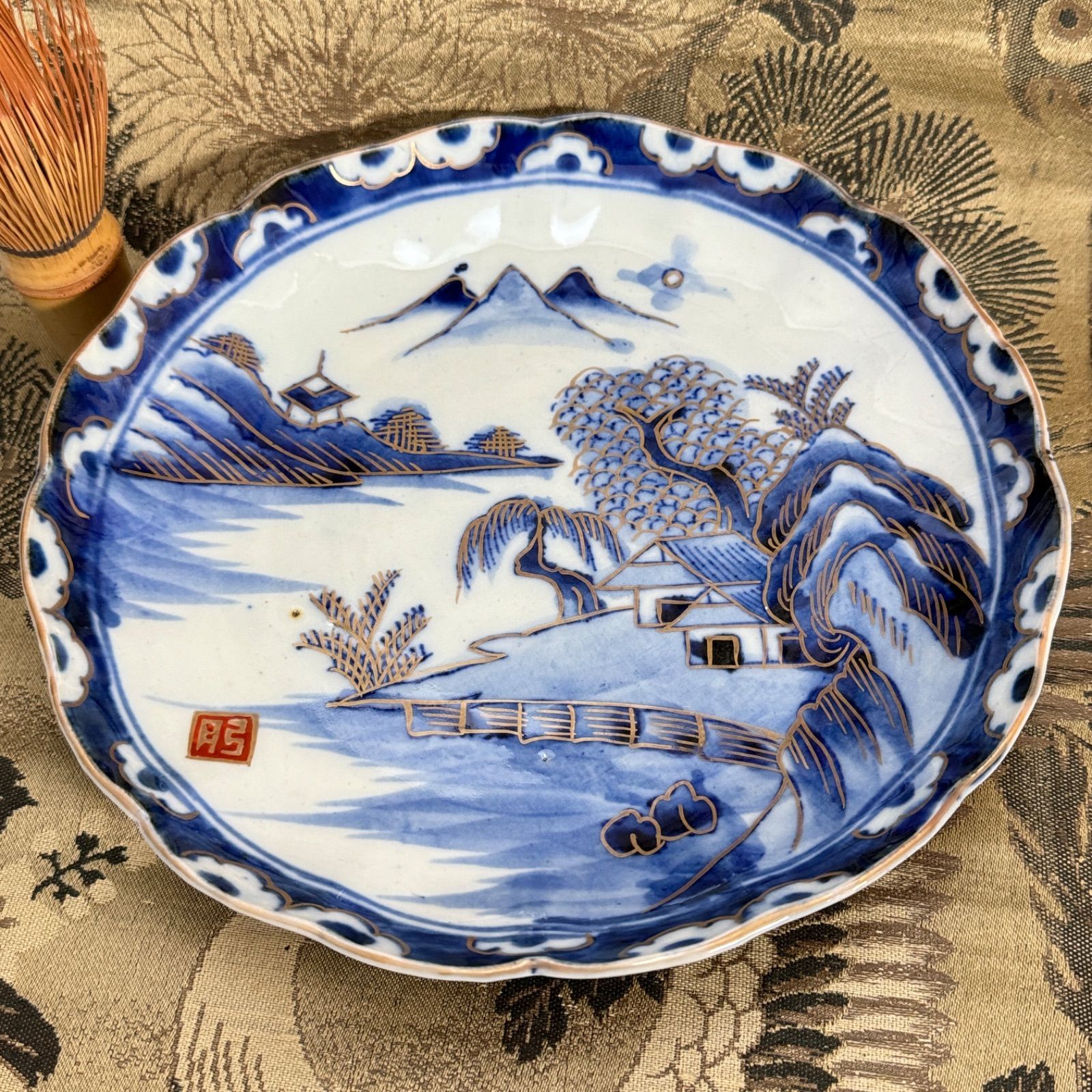 古伊万里 月弓 金彩山鳥風景画 陶器皿 5枚セット 古伊万里 月弓 金彩山鳥風景画 陶器皿 5枚セット - メルカリ