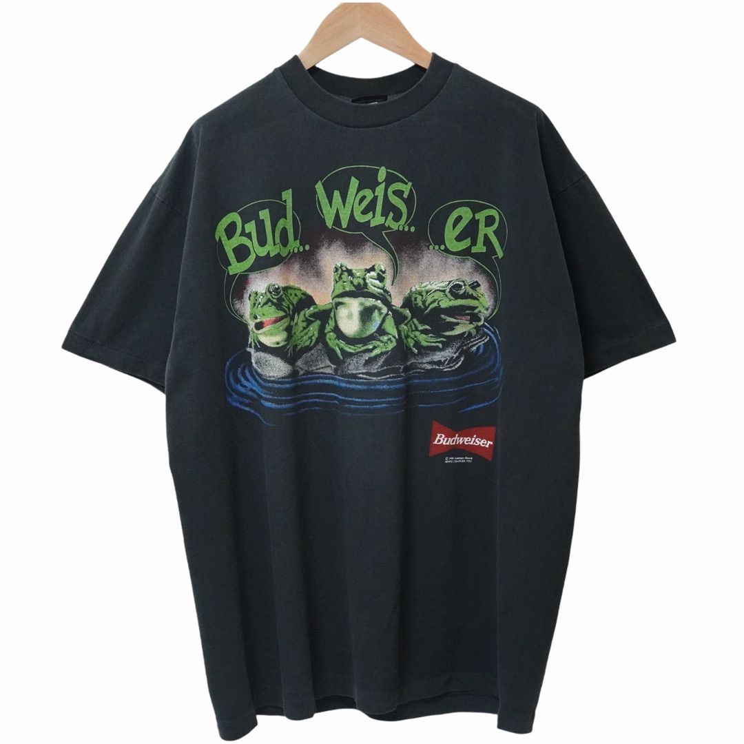 激レア Budweiser バドワイザー UFO TシャツOld Vintage バドワイザー Tシャツ XL ブラック 90s USA製 Changes