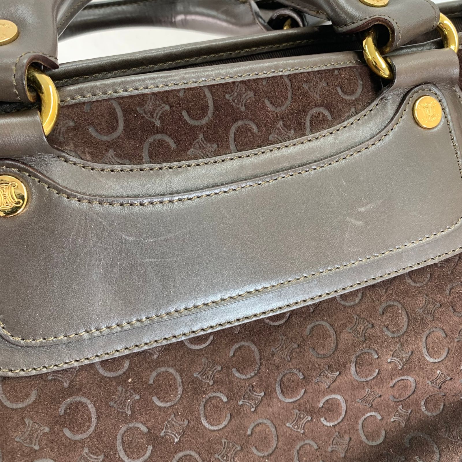 CELINE セリーヌ ブギーバッグ Cマカダム スエード レザー 