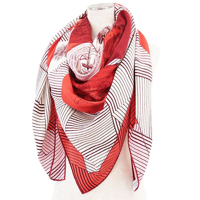 美品】HERMES エルメス カレジェアン140 スカーフ オムニバスと