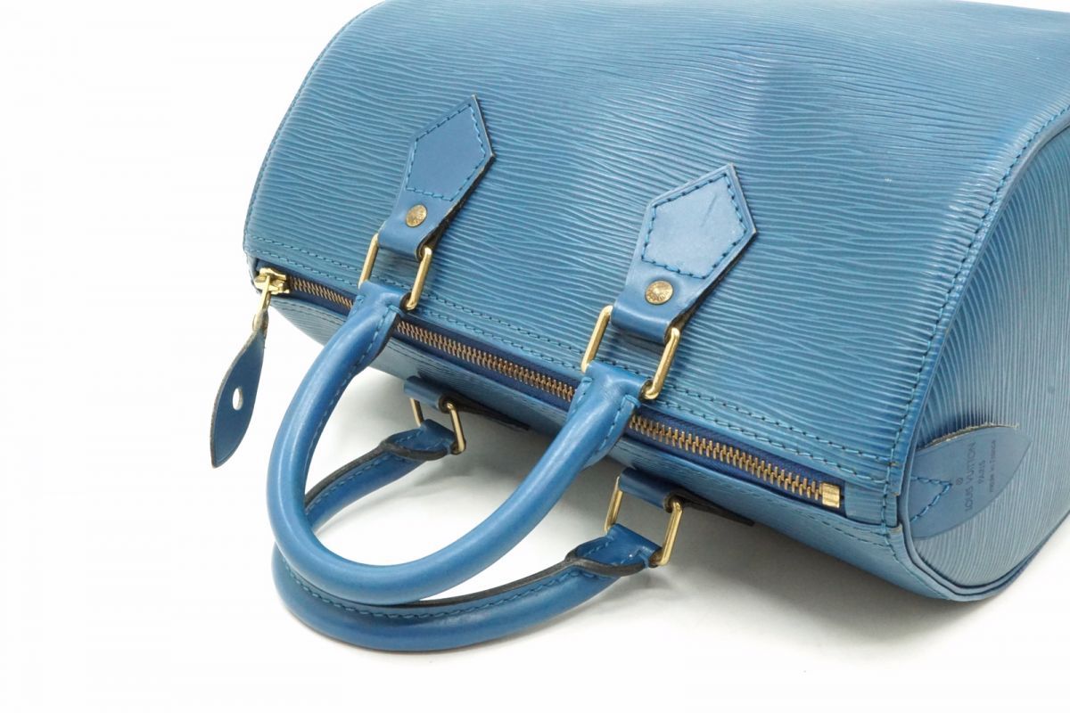 ルイ ヴィトン エピ スピーディ25 ミニボストン ハンドバッグ トート M43015 LV レザー 青 トレドブルー Louis Vuitton 3704h DECORATOM_COM_BR