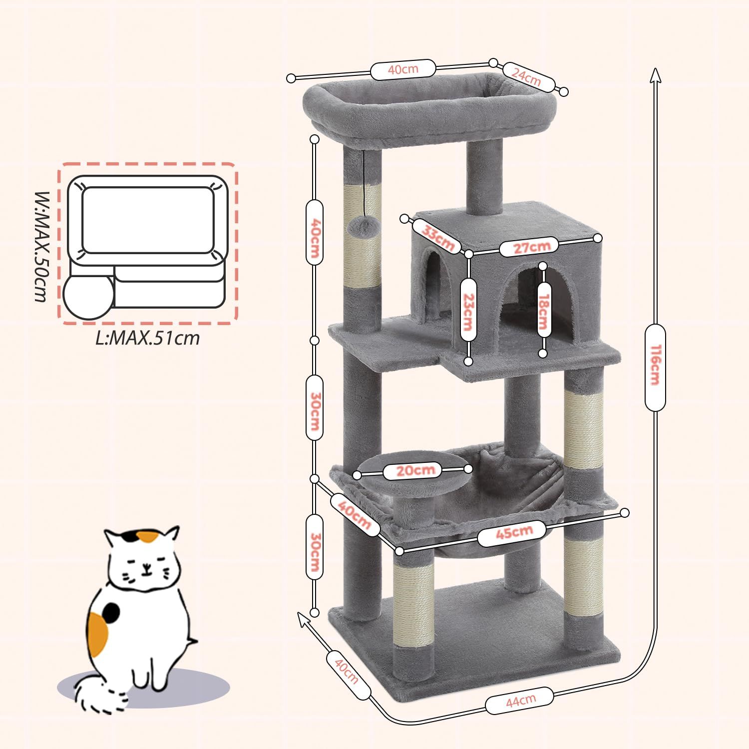 PETEPELA(ぺテぺラ) キャットタワー スリム コンパクト 大型猫 猫タワ Amazon | PETEPELA(ぺテぺラ) キャットタワー スリム 大型猫用