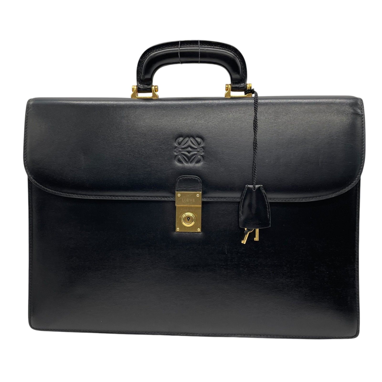 美品 LOEWE ロエベ アナグラム ブリーフケース ビジネスバッグ レザー 