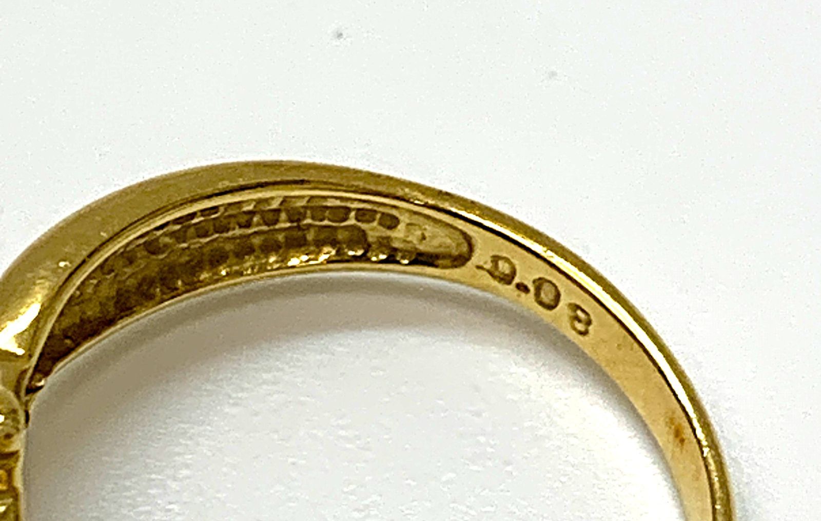 K18 ダイヤモンド 総計 0.08ct リング 指輪 ＃11 ゴールド系 2.6g 