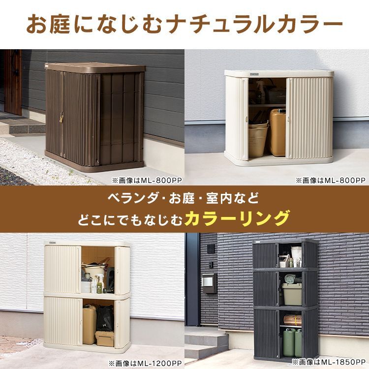 公式 物置 屋外 小型 幅90 高さ60 積み重ね 3段 耐荷重100kg サビにくい 鍵 取付可 庭 ガーデン ストッカー 収納 アイリスオーヤマ ML-600PP