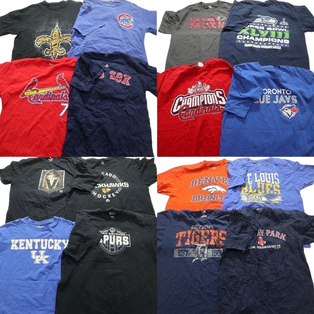 古着卸 プロチーム 半袖Tシャツ 16枚セット メンズ L |XL MLB レッドソックス タイガース カージナルス 古着 NA2154