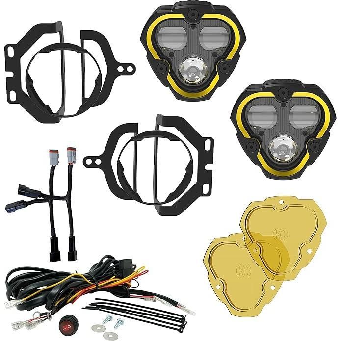 KC HiLiTES JK JLラングラー JTグラディエーター スポーツバンパー用 FLEX ERA 3 Dual Mode SAE Fog Lights - 2-Light Master Kit - Jeep JK JL JT