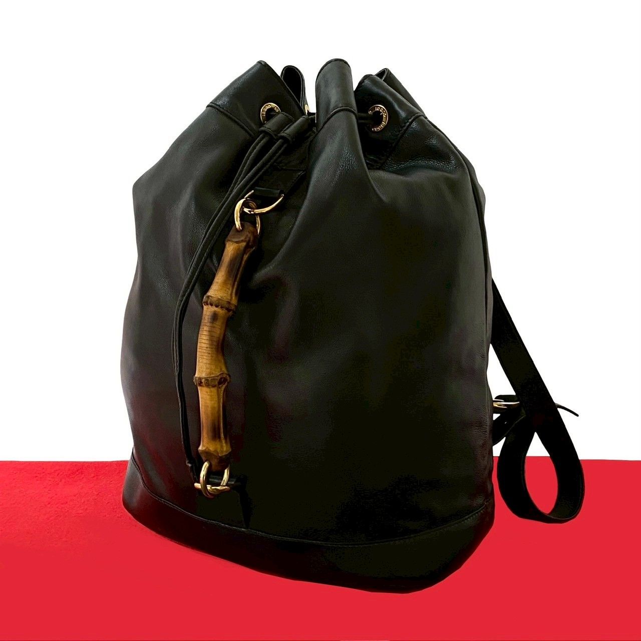 極 美品 GUCCI グッチ オールドグッチ ヴィンテージ バンブー レザー 