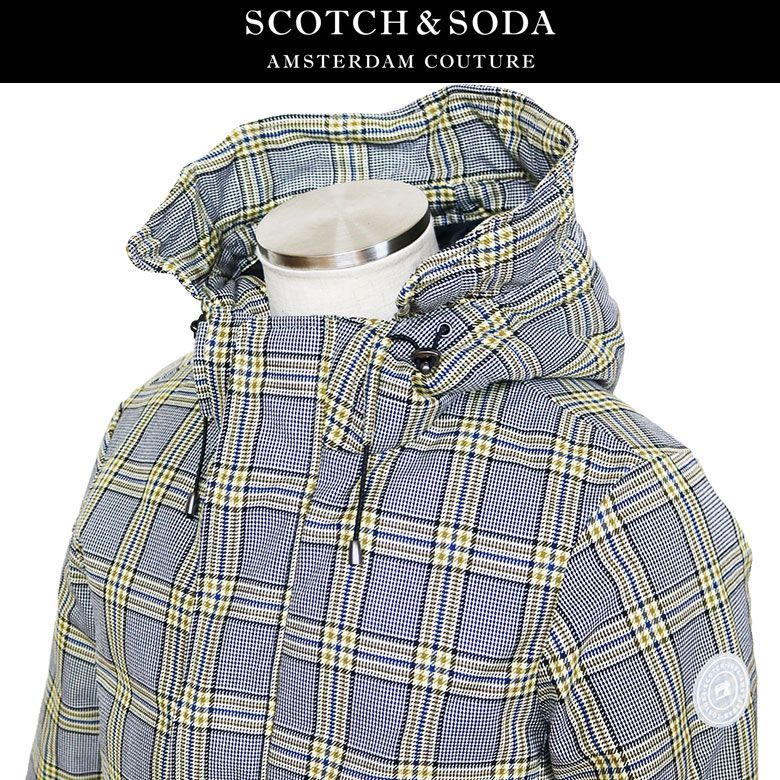 SCOTCH＆SODA(スコッチ&ソーダ) ギンガムチェック柄 コットン 長袖 シャツ COLOR：SAX（ブルー系チェック柄） SCOTCH\u0026SODAスコッチアンドソーダ Checked Jacket パッド入り