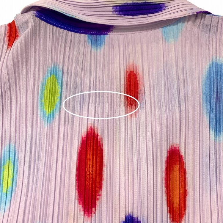 PLEATS PLEASE ISSEY MIYAKE プリーツプリーズ イッセイミヤケ ドットプリント プリーツブラウス シャツ パープル 4 PP12-JJ621 PLEATS PLEASE ISSEY MIYAKE プリーツプリーズ イッセイミヤケ