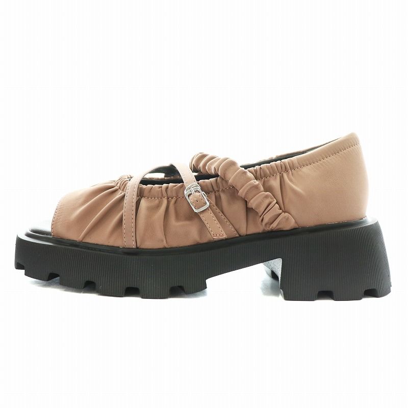 コエル COEL サテンギャザーサンダル 厚底 39 24.5cm ピンク 183209068 AN5 GY36