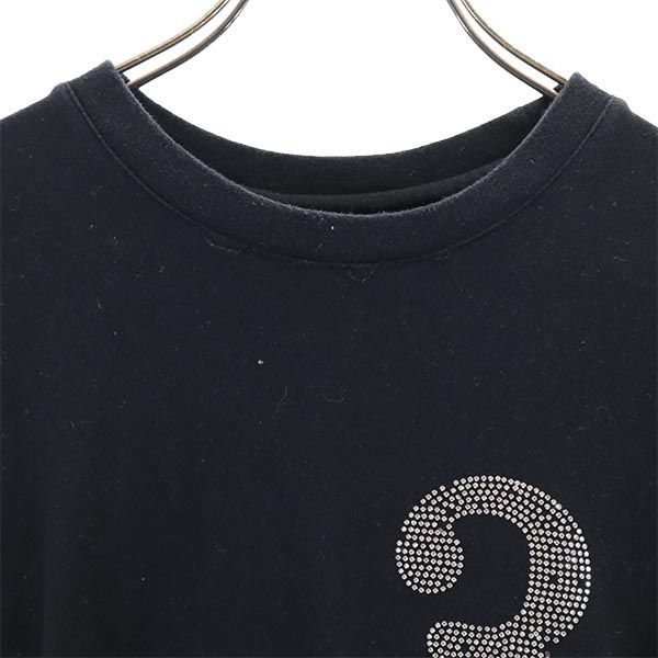 美品☆ウノピュウノウグァーレトレ ロングＴシャツ ラインストーン 刺繍 黒 美品☆ウノピュウノウグァーレトレ ロングTシャツ ライン