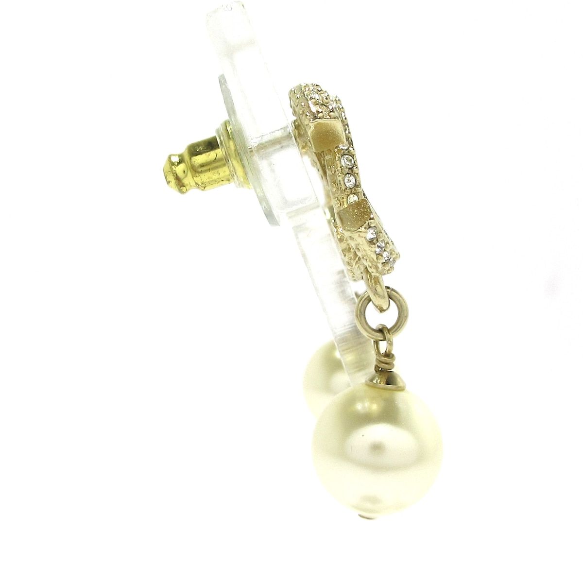 CHANEL シャネル ピアス - ゴールド×クリア ココマーク