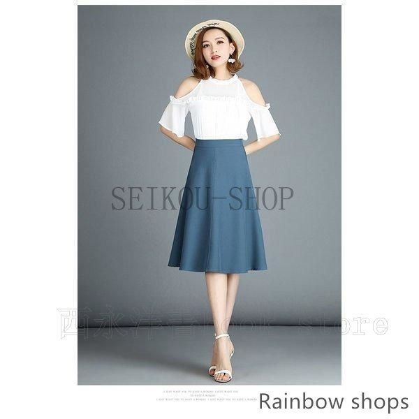 新品未使用】スカート フレアスカート レディース 膝丈スカート