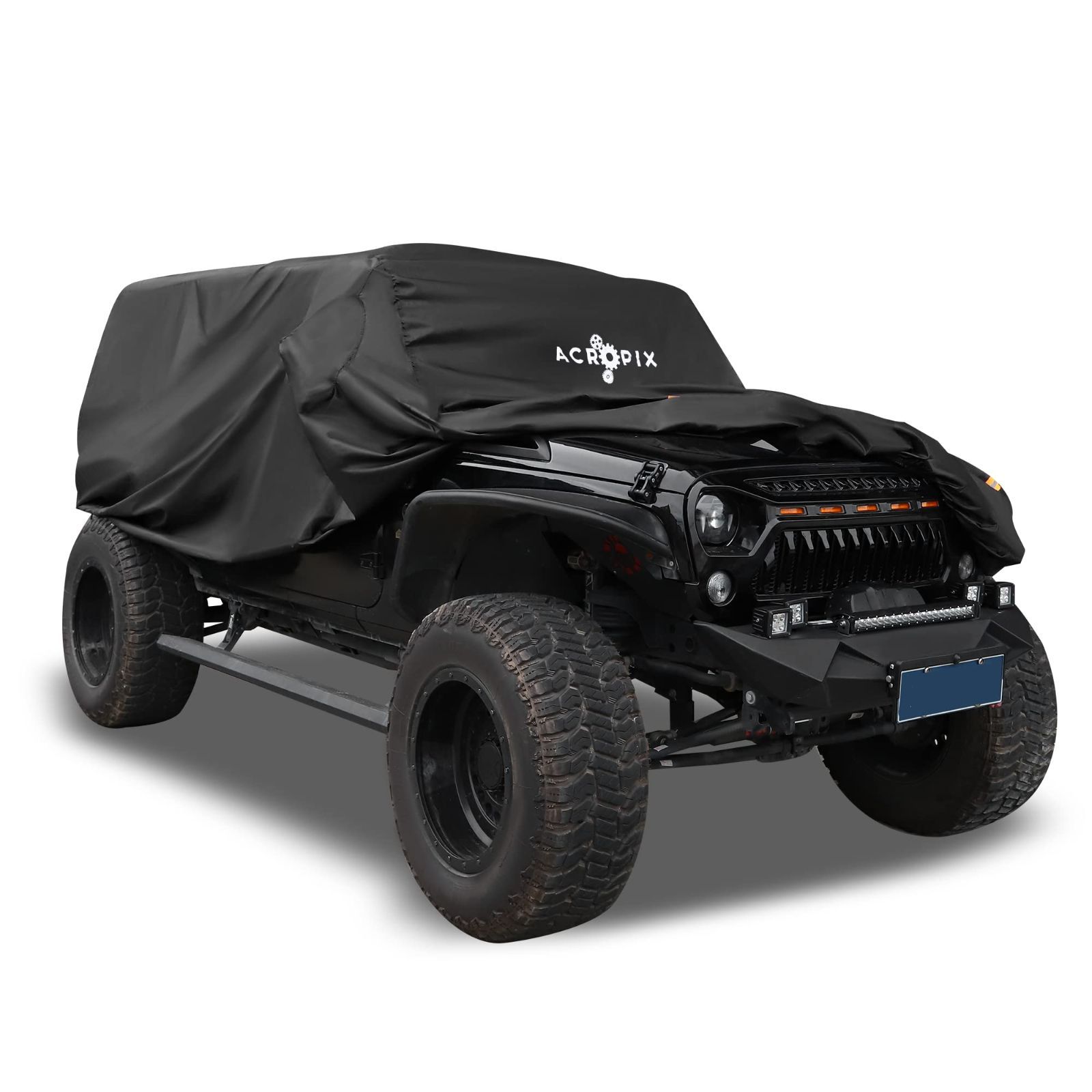 Jeepに対応 Wrangler SUV車カバー JK JL 車体カバー 2ドアに対応 運転席ドア付き ACROPIX ブラック 1個
