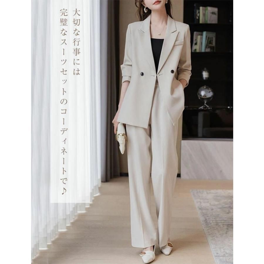 レディース スーツ パンツスーツ スーツセット レディーススーツ ビジネススーツ セットアップ 大きいサイズ フォーマル ジャケット パンツ 2点セット 入学式 卒