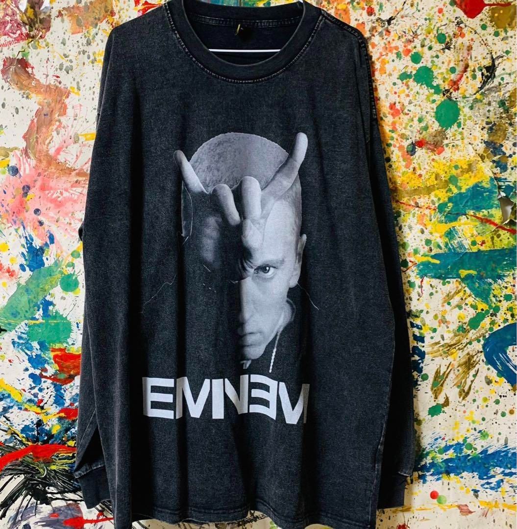 エミネム メンズ ロンＴ 長袖 ラッパー 黒L XL EMINEM ケミカル