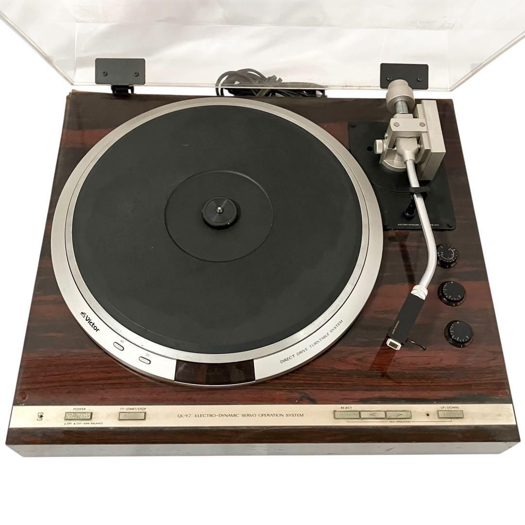 Victor アナログレコードプレイヤー ターンテーブル QL-Y7 カートリッジ付き オーディオテクニカ AT10G ビクター レコードプレーヤー