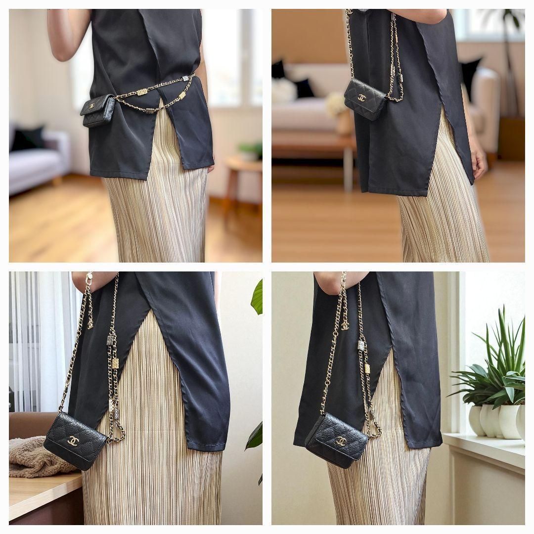 シャネル ミニミニマトラッセ キャビアスキン チェーン ウエストポーチ