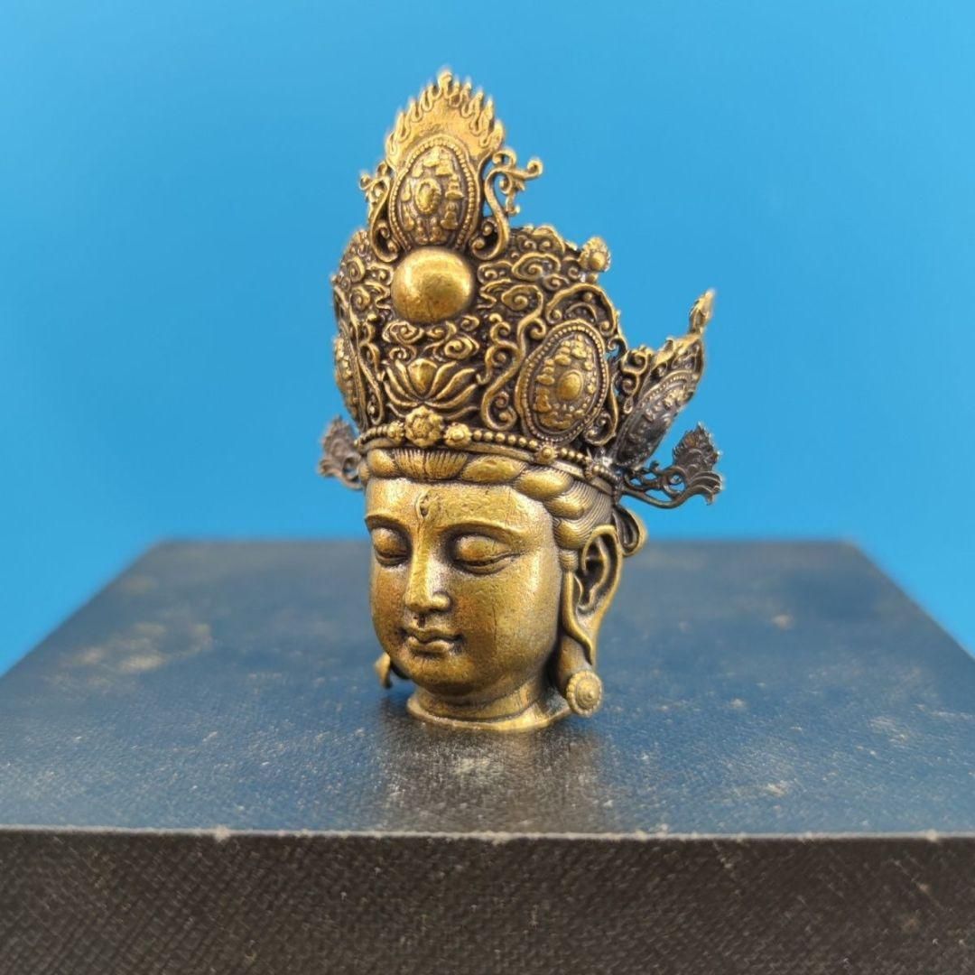 銅 細工 霊吉普薩準提仏母菩薩仏頭 装飾品 工芸品 置物 - メルカリ