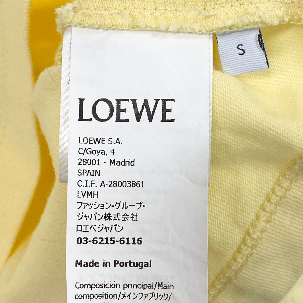 56l18 《美品》 LOEWE ロエベ アナグラム刺繍 クロップドTシャツ