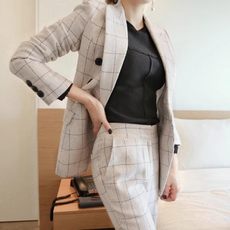 チェック パンツスーツ レディース セットアップ チェック柄 チェック パンツスーツ レディース セットアップ チェック柄