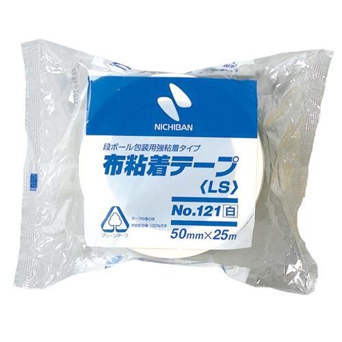 まとめ ニチバン 布テープ 布粘着テープ 中軽量物封かん用 50mm×25M 白 1215-50 1215-50 ×20セット