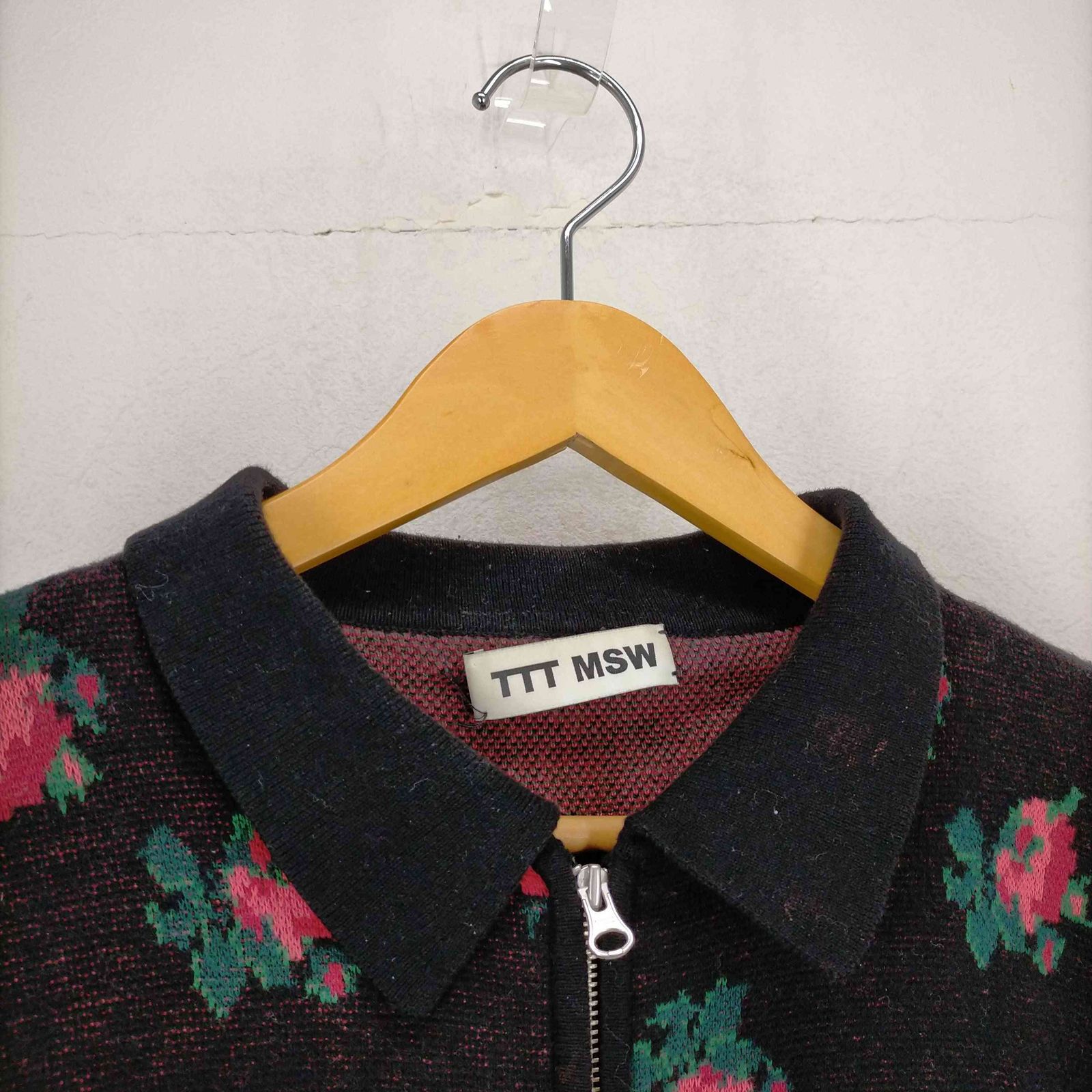ティーモダンストリートウエア TTT_MSW 20AW flower knit polo メンズ 